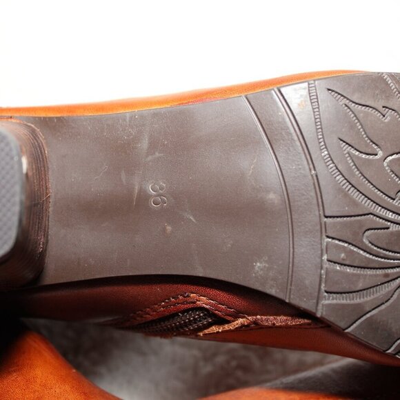 L'Artiste Women's Parfum Boot Block Heel Artsy Boho Brown Leather Size EU36 US 6 - Picture 7 of 8